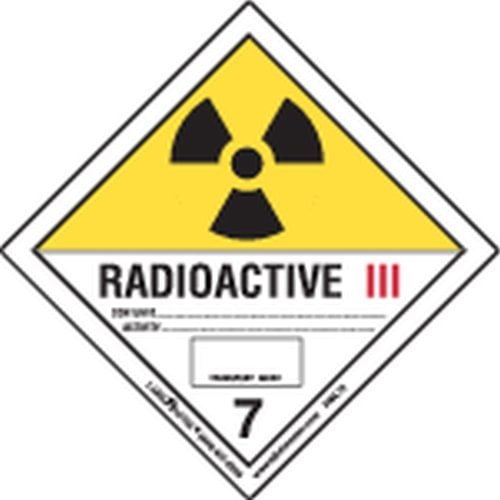 Labelmaster HML16 Radioactive III Canadian Label, Paper, Hazard Class 7, Made in The U.S.A, 4" x 4" (Pack of 500)