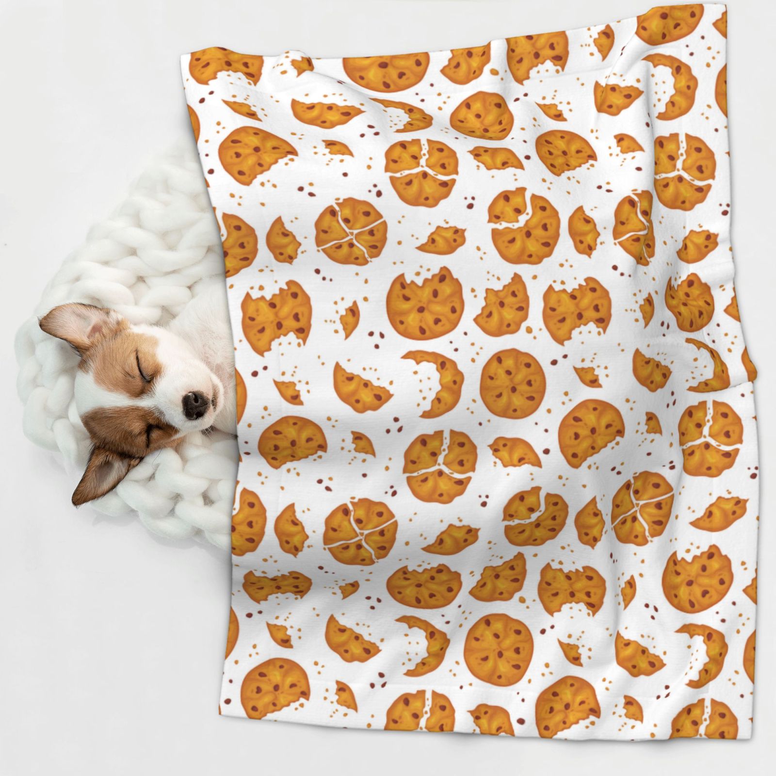Naloa Yellow Biscuit Dog Blanket, 3 Sizes Cat Blanket for Indoor Cats Large Medium Small Dog Gifts-