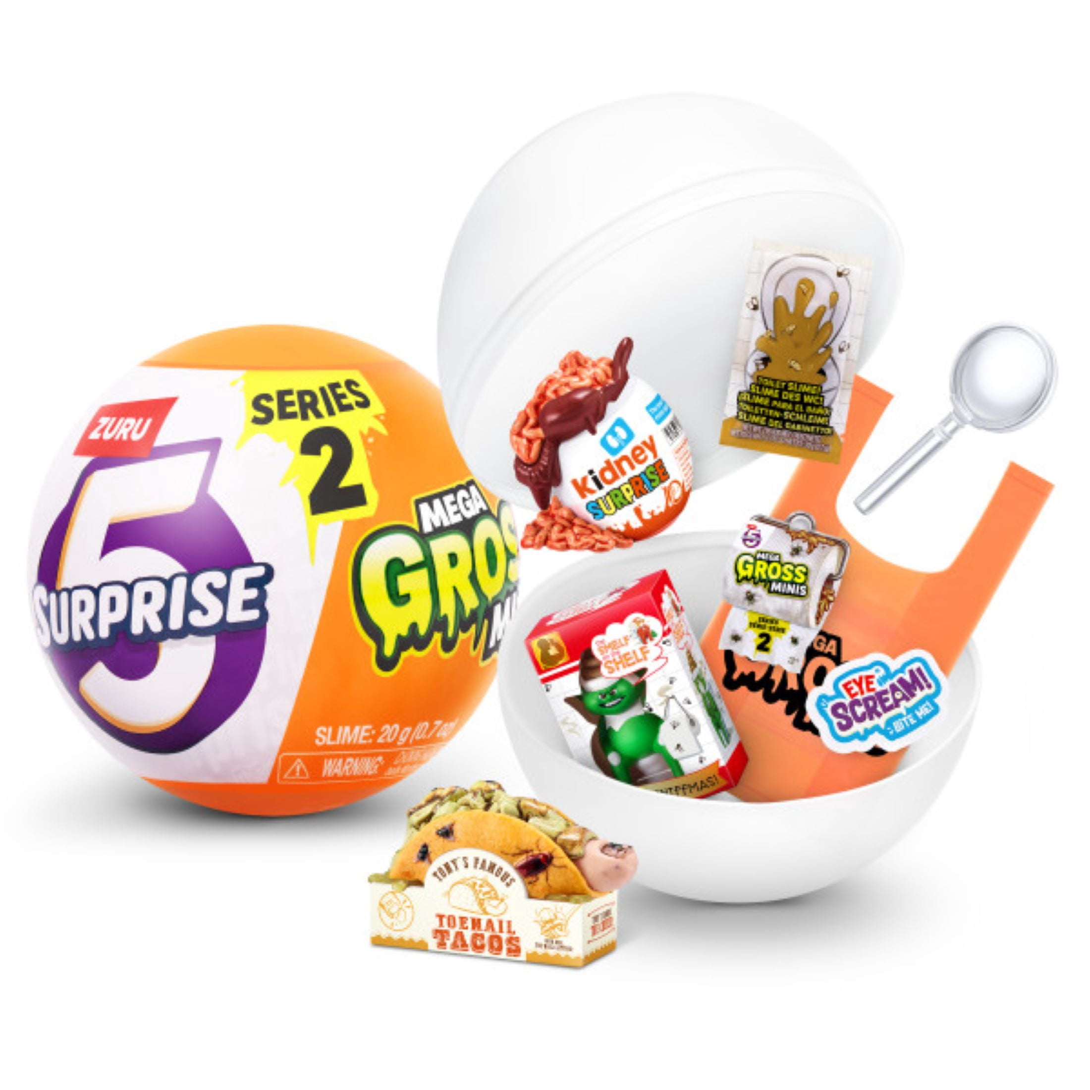 5 Surprise Mega Gross Minis Series 2 by ZURU, Novelty Unbox Surprise, Parody, Slime, Ages 3+