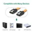 thumbnail image 2 of SATA Cable III SATA Cable III 6Gbps Straight HDD SDD Data Cable with Locking Latch 15 Inch for SATA HDD, SSD, CD Driver, CD Writer - Orange, 2 of 3