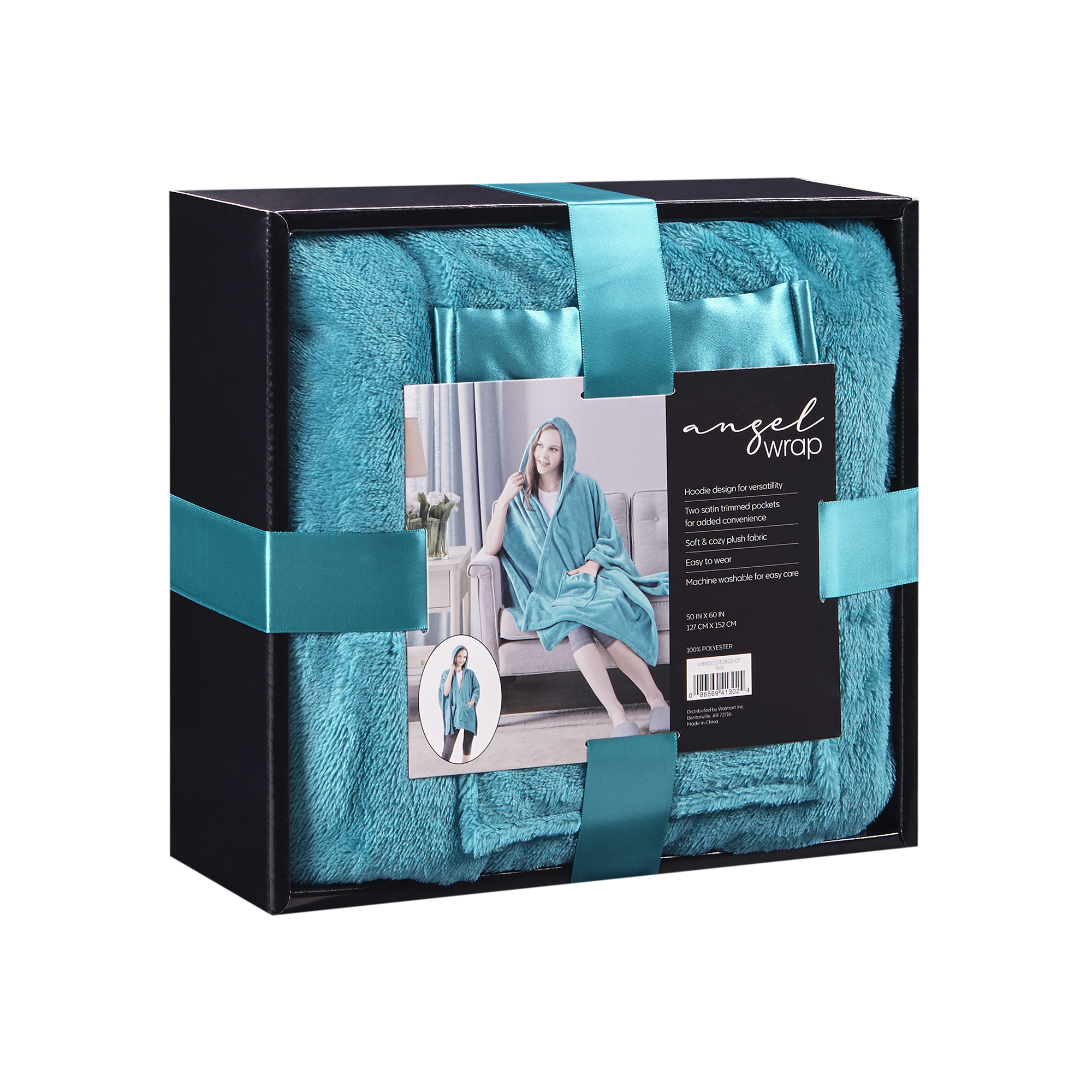 Comfort Spaces Teal Blue Polyester Plush Throw Blanket, Standard Throw - image 8 of 9