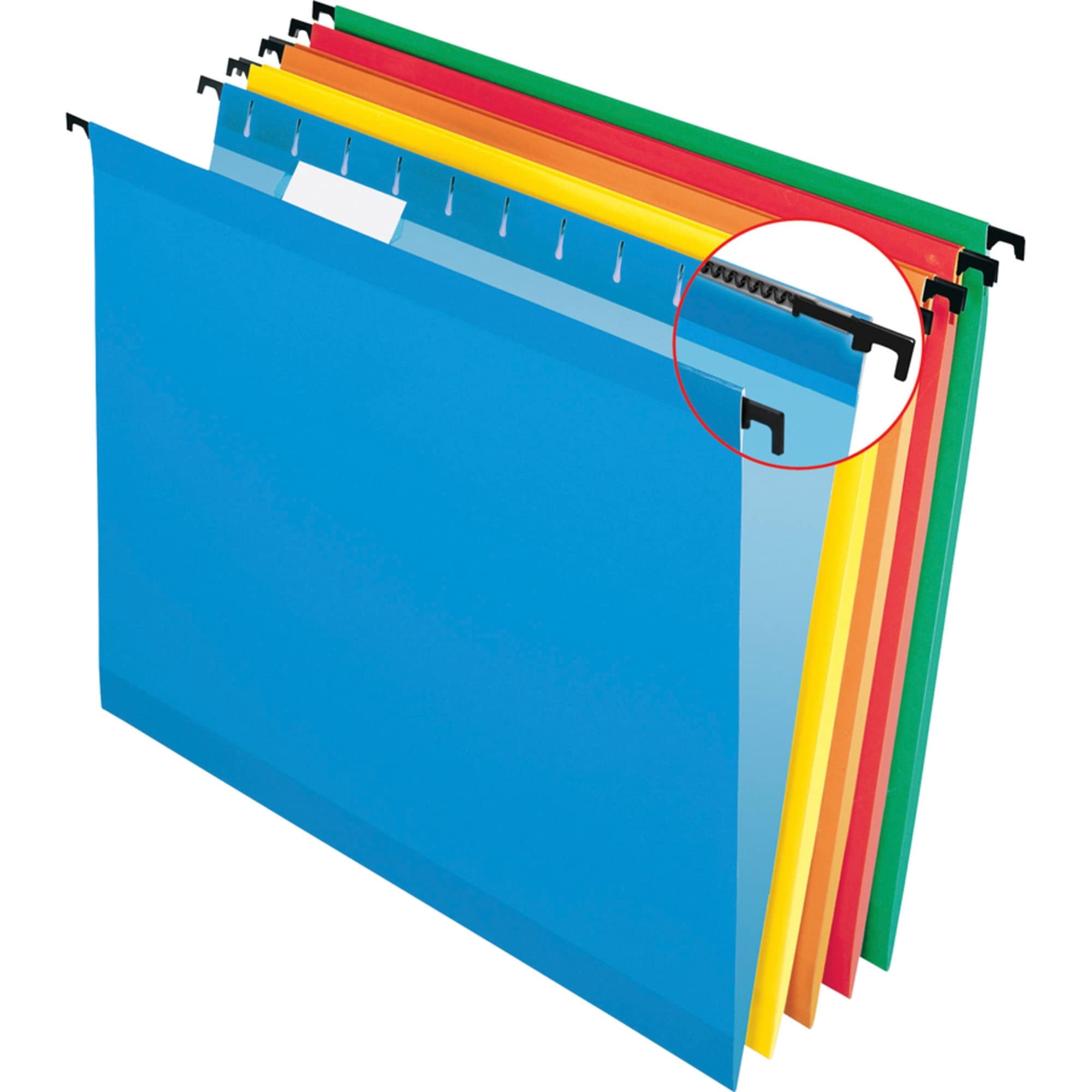 Pendaflex SureHook Hanging File Folder, Letter Size, 1/5 Cut Tabs, Assorted Colors, Pack of 20
