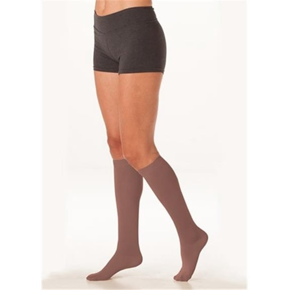 Juzo 2000ADFFSB53 I Soft 15-20 mmHg Full Foot Knee High Compression Stockings with Silicone Top Band - Chocolate, I - Extra Small