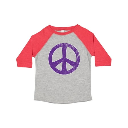 

Inktastic Peace Sign Purple Distressed Retro Gift Toddler Boy or Toddler Girl T-Shirt
