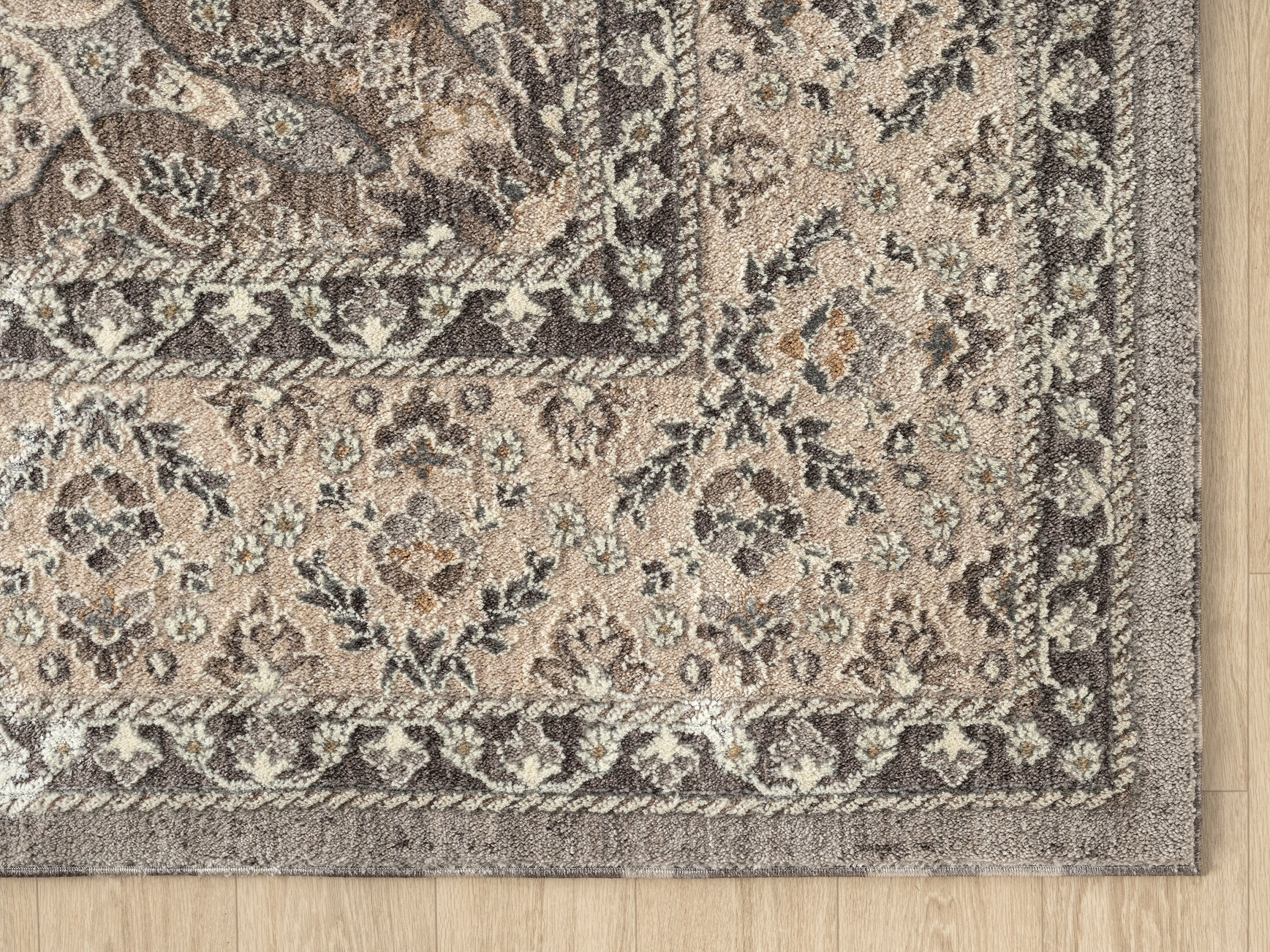 United Weavers Utopia Kerry Oriental Border Area Rug, Grey, 12'6" x 15'