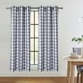 thumbnail image 2 of Buffalo Plaid Grey and White Window Curtain Panels, Window Treatment Drapes for Kitchen Bedroom Living Room Farmhouse Gromment Top, 37x54 Inch, 2 Panels, 2 of 9