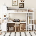 thumbnail image 2 of Bellemave Full Loft Bed with Desk and Wardrobe, Metal Loft Beds Frame with Storage Cubes and Shelves, Heavy Duty Full Size Loft Bedsfor Kids Teens Adults Bedroom（White), 2 of 10