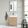 thumbnail image 3 of Leon 24" Bathroom Vanity in Fir Wood Brown with Composite top in Lightning White, 3 of 16