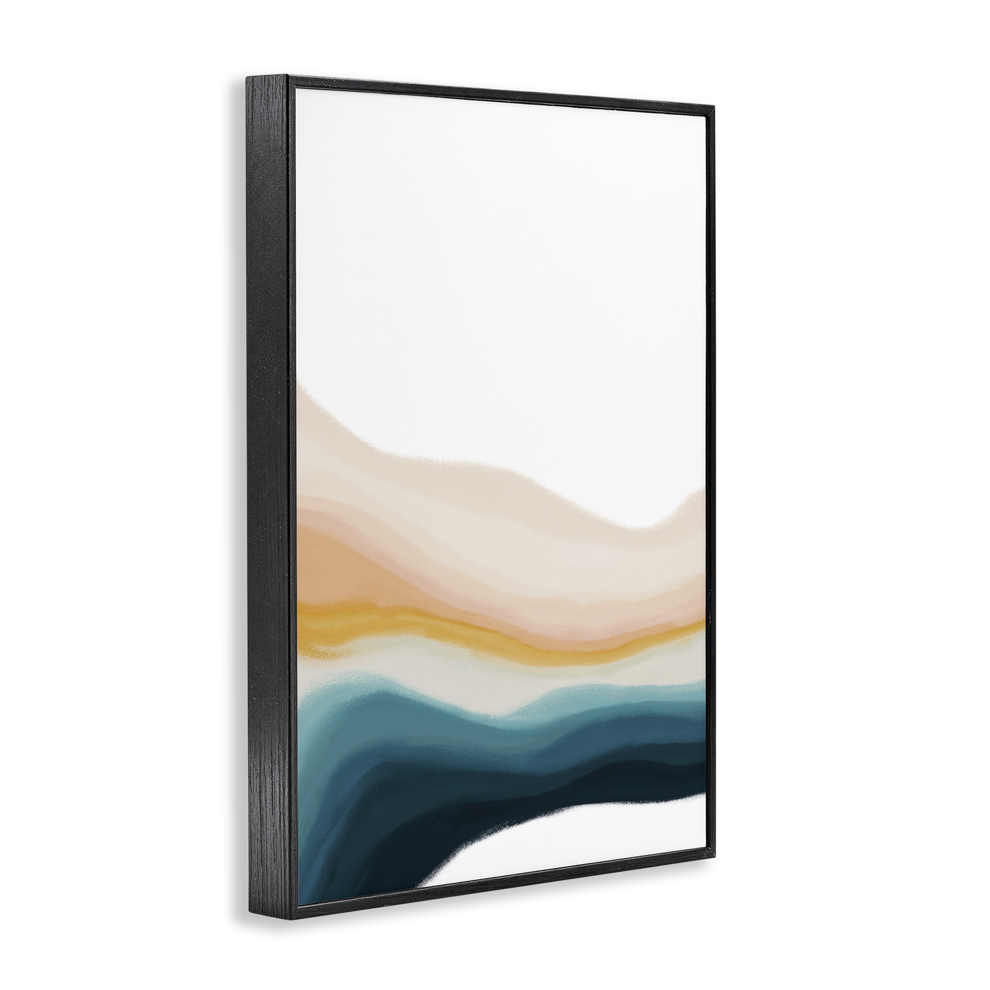 Stupell Industries Peach Swirl Landscape Abstract Painting Black Framed Art Print Wall Art, 16 x 24
