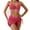 Hot Pink, variant on Women's 3 Piece Solid Color Tie Back Bikini Set with Sarong Wrap Coverup Halter Summer Swimsuits(Mint Green,S)