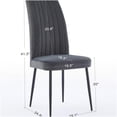thumbnail image 3 of Set of 2 Modern Velvet Dining Chairs with Adjustable Footrests, Dark Grey Upholstered Kitchen Side Chairs, Contemporary Iron Frame Accent Chairs for Restaurant and Home Dining, 3 of 9