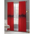 thumbnail image 4 of Red Black Ombre Sheer Curtains 84 Inch Length 2 Panels Set - Light Filtering Window Treatments, Modern Abstract Art Rod Pocket Semi Curtains for Living Room/Bedroom/Kitchen Décor, 104"W x 84"L, 4 of 7