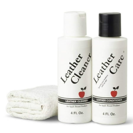 Apple Leather Cleaner Leather Cleaner & Conditioner Kit - For Use On Leather Purses, Handbags, Shoes, Boots & Accessories - Safe On All Colors, KEEPS LEATHER LIKE.., By Apple brand ()
