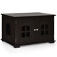 thumbnail image 2 of Costway Arenero para Gatos Casita-Mesita de Noche para Animales con Dobles Puertas y Ventanas Entrada Casita Decorativa Café 81 x 53 x 49 cm, 2 of 10