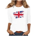 thumbnail image 1 of Blusas para Mujeres Casual 3/4 Manga Cuello Redondo Impreso Suelto, Mujer 3/4 Manga Tops Y Blusas para Diario, 1 of 4