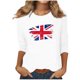 thumbnail image 1 of Blusas para Mujeres Casual 3/4 Manga Cuello Redondo Impreso Suelto, Mujer 3/4 Manga Tops Y Blusas para Diario, 1 of 4