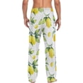 thumbnail image 6 of Men's Pajama Pants with Pockets Sleepwear Lounge Pants Stretch Casual Watercolor Lemon Tropical Fruit, 6 of 6