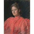 thumbnail image 2 of Edwin Austin Abbey 15x18 Black Ornate Wood Framed Double Matted Museum Art Print Titled - Portrait of Mrs. Abbey in Pink Dress, Waist&nbsp;Length (1896), 2 of 5