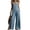 Blue, variant on JULMCOMO Linen Jumpsuits for Women Scoop Neck Button Down Summer Outfits Sleeveless Hem Slit with Buttons Wide Leg Loose Fit Jumpsuits Blue L