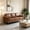 Chocolate + Plywood + Traditional + Transitional + 3 Seat, variant on AUU Classic Traditional 3-Seater Sofa in Chocolate Faux Leather – Nailhead Trim Accent, Upholstered Living Room Couch