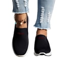 thumbnail image 2 of Women's Orthopedic Slip-On Sneakers Breathable Woven Diabetic Shoes with Arch Support Soft Cushion Hands-Free Design for Walking Comfort,Black#42, 2 of 7