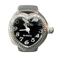 thumbnail image 2 of SeekLGT Adjustable Watch Ring Real Timepiece Jewelry Silver Vintage Chunky Fashion Statement Ring for Women Men, 2 of 4