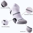 thumbnail image 4 of Men's Running Cushioned Ankle Socks,Low Cut Breathable Basketball Athletic Sport Tab Socks(Pack of 5）, 4 of 7