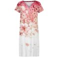 thumbnail image 4 of Vestidos Para Mujer Vestidos Casuales Mangas Cortas Flores de Moda Vestido de Cintura Estampado Vestido Con Cuello en V Vestido Hasta La Rodilla Odeerbi ODB154200, 4 of 5