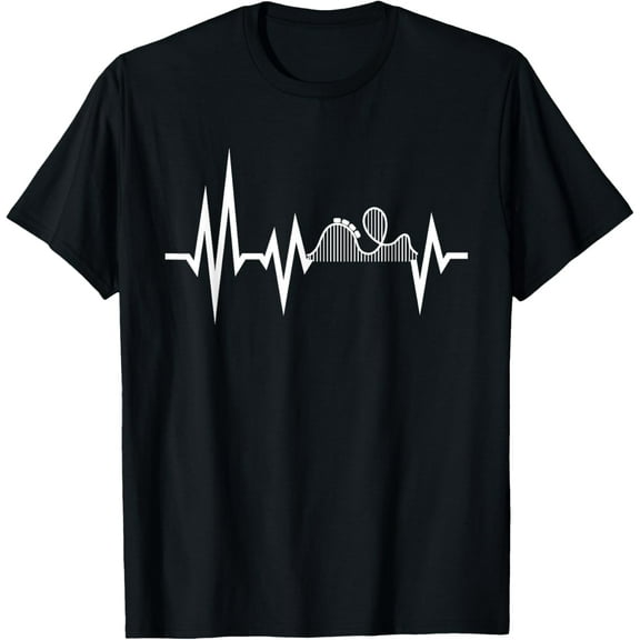 Roller Coaster Heartbeat Theme Park Carnival Rollercoaster T-Shirt