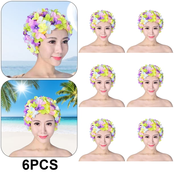 Gorro Baño Con Flores 3D Transpirable para Acuáticos Mujer (diseño Y Color)