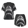 thumbnail image 5 of Lsque Black And White Shark Women's Short-Sleeved Pajama Set - 2 Piece Soft and Lightweight Sleepwear Set-Medium, 5 of 9