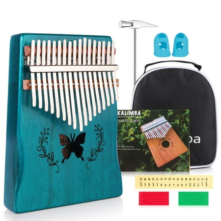 TOPCHANCES Best Donner DKL-17 17 Key Kalimba Thumb Piano Solid Mahogany Acacia Wood Body, Keyboard Instrument with bag
