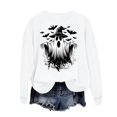 thumbnail image 5 of Frostluinai Womens Crewneck Sweatshirts Spooky Ghosts Pumpkin Graphic Pullover Halloween Party Long Sleeve Fleece Sweat Shirt XS-XXXL, 5 of 6