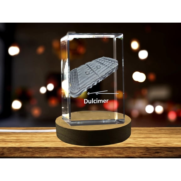 Dulcimer (Hammer) 3D Engraved Crystal 3D Engraved Crystal Keepsake/Gift/Decor/Collectible/Souvenir