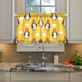 thumbnail image 5 of Pumpkin Penguin Pattern Tier Curtains Tier Kitchen Living Room Bedroom Balcony 2 Panels 27x24 Inch, 5 of 9