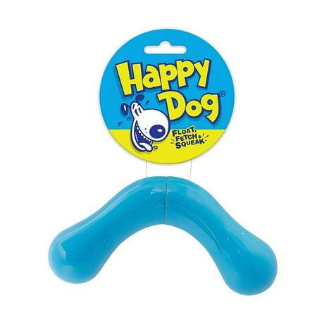 - HappyDog Happy Dog Fetch & Squeak Boomerang Bone Toy For Dogs
