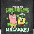 thumbnail image 3 of SpongeBob SquarePants - Prone To Shenanigans And Malarkey - Men's Crew Neck Fleece Pullover, 3 of 6