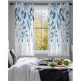 thumbnail image 3 of Blue Eucalyptus Leaves Sheer Curtains 54 Inch Length 2 Panels Set for Living Room/Bedroom, Watercolor Botanical Weeping Leaf Kitchen Curtains Grommet Semi-Sheer Curtains Window Treatments 42"x54"x2, 3 of 7