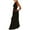 Black, variant on Plus Size Flowy Chiffon Maxi Dress Elegant Pleated Skirt Set With Matching Crop Top Women's Boho Outfit