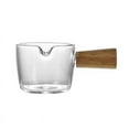 thumbnail image 4 of Pequeña taza de leche, jarra para leche, báscula para espresso, taza medidora, taza para café y leche, mango de madera, jarra para leche pequeña para el hogar, 4 of 5