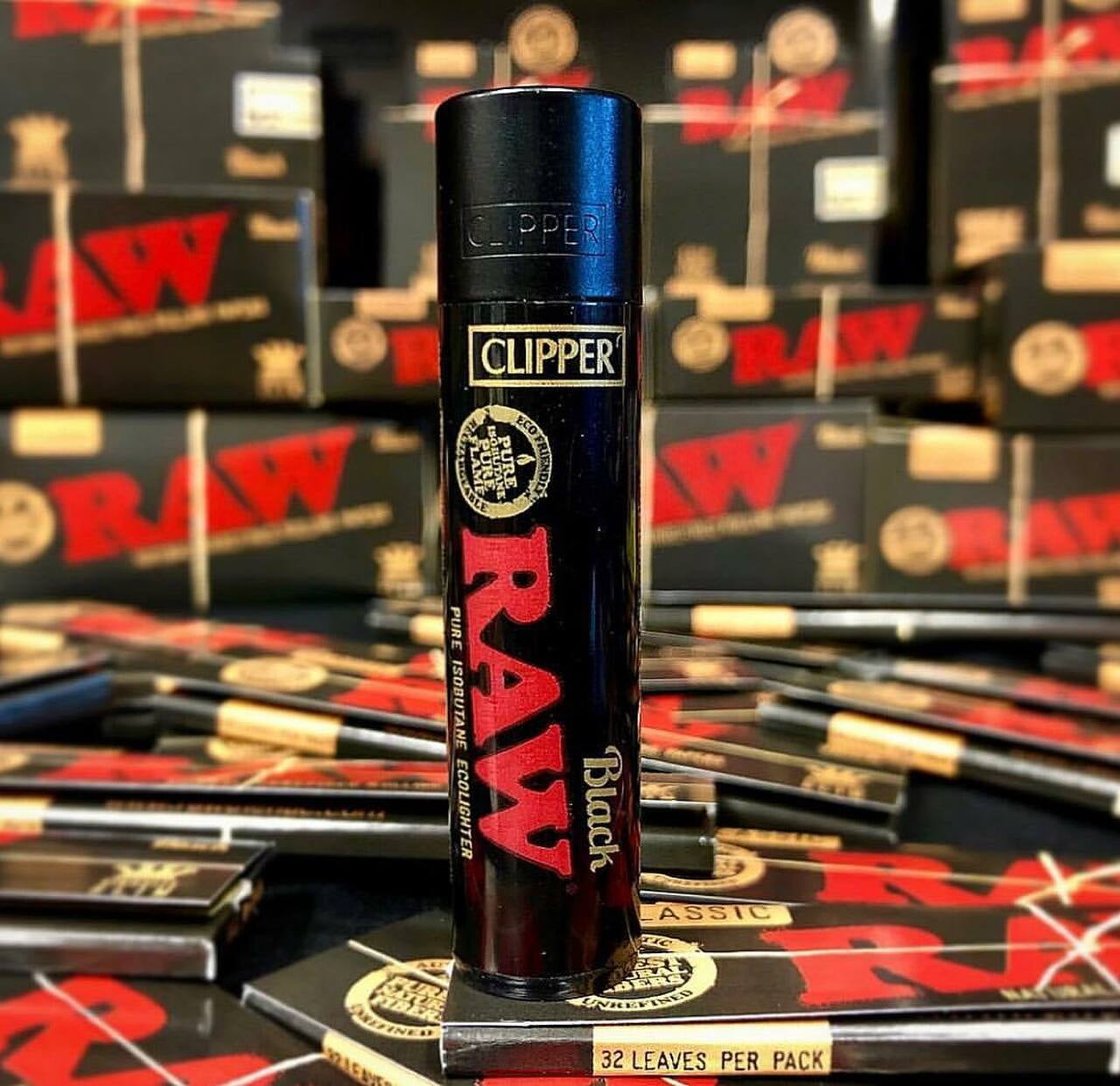 Clipper RAW Black Refillable Lighters Lot of 1