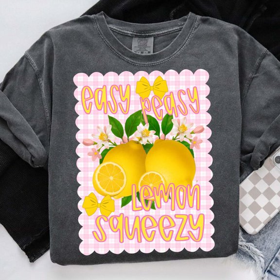 Easy Peasy T-shirt, Lemon Summer Shirt, Preppy Lemon Coquette Shirt, Summer Vibes Shirt, Girly Summer Shirt, Lemon Shirt Shirt, Lemonade Design TH210579