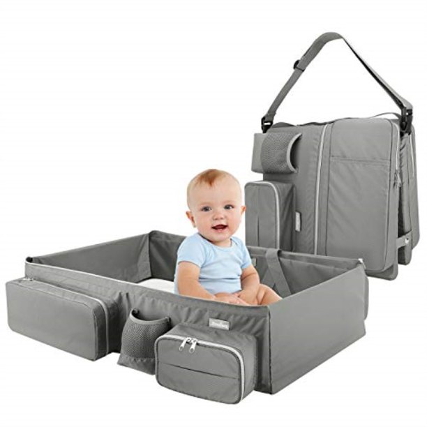 zooawa foldable travel 3in1 diaper bag portable collapsible