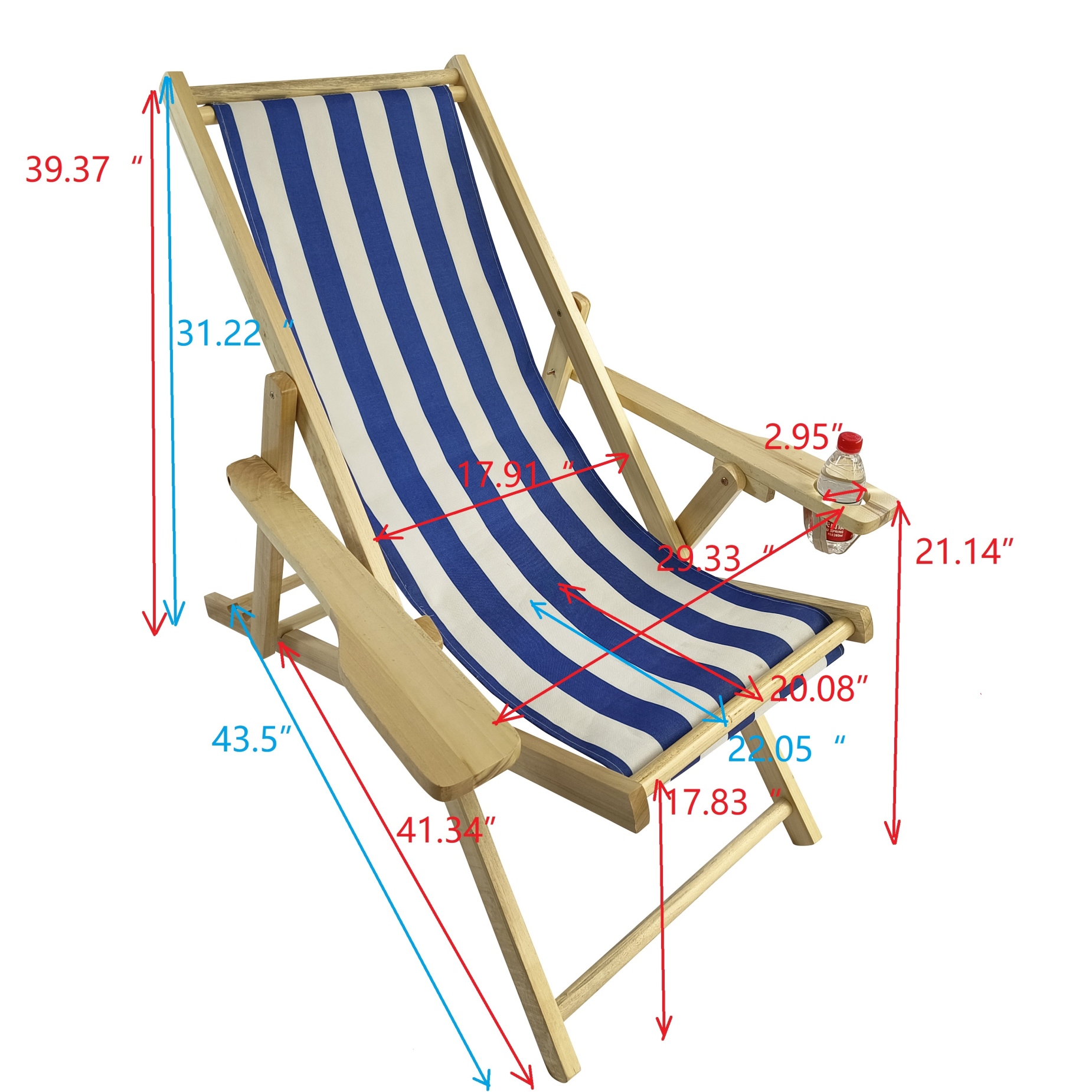Outdoor Folding Beach Chaise Lounge Chair Camping Recliner, Sling Chair Beach Recliner, Beach Chair with Adjustable Back, Pool Chair Outdoor Chair Garden Chair, Portable Chair - image 2 of 9