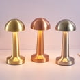 thumbnail image 3 of Rechargeable Led Table Lamp Touch Sensor Desk Light Bedroom Restaurant Bar Decor, Gold, Mushroom, 3 of 7