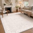 thumbnail image 2 of KUETH 2x3 Soft Classic Allover Persian Accent Rug, Machine Washable Low Pile Non Slip Backing Rug, 浅米色 Rug for Entryway Kitchen, 2 of 5