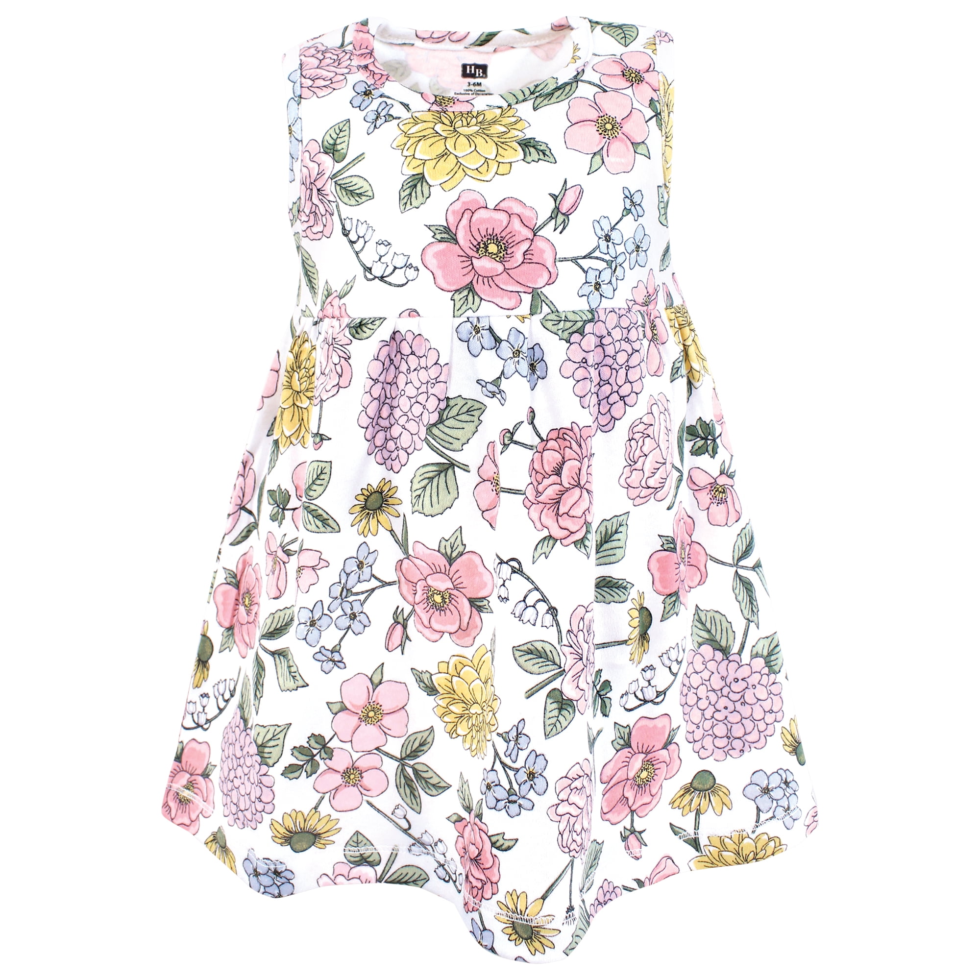 Hudson Baby Infant and Toddler Girls Cotton Dress and Cardigan Set, Vintage Blossom, 12-18 Months