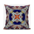 thumbnail image 3 of Pastel Floral Squares Suede Zippered Pillow Gray Red Orange Midnight Blue 16", 3 of 5