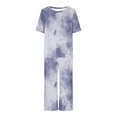 thumbnail image 4 of Liquidation Aujourd'hui Iumwxz Pyjamas Décontractés Fluides Ensembles Femmes Tenues d'Été Teinture sur Nœuds Graphique Col Rond Manches Courtes Taille Élastique Pantalons Courts Ensembles pour Femmes Vacances, 4 of 6