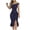Navy, variant on IROINNID Women's Short Sleeve Prints Sheath Dress Casual Sexy Slimming Irregular Ruffle Hem Buttocks Dress Off-The-Shoulder Knee-Length Dress